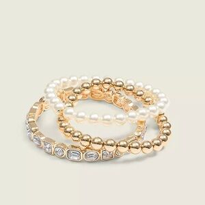 Lane Bryant Pearlized Embellished stretch Bracelets 3-pack